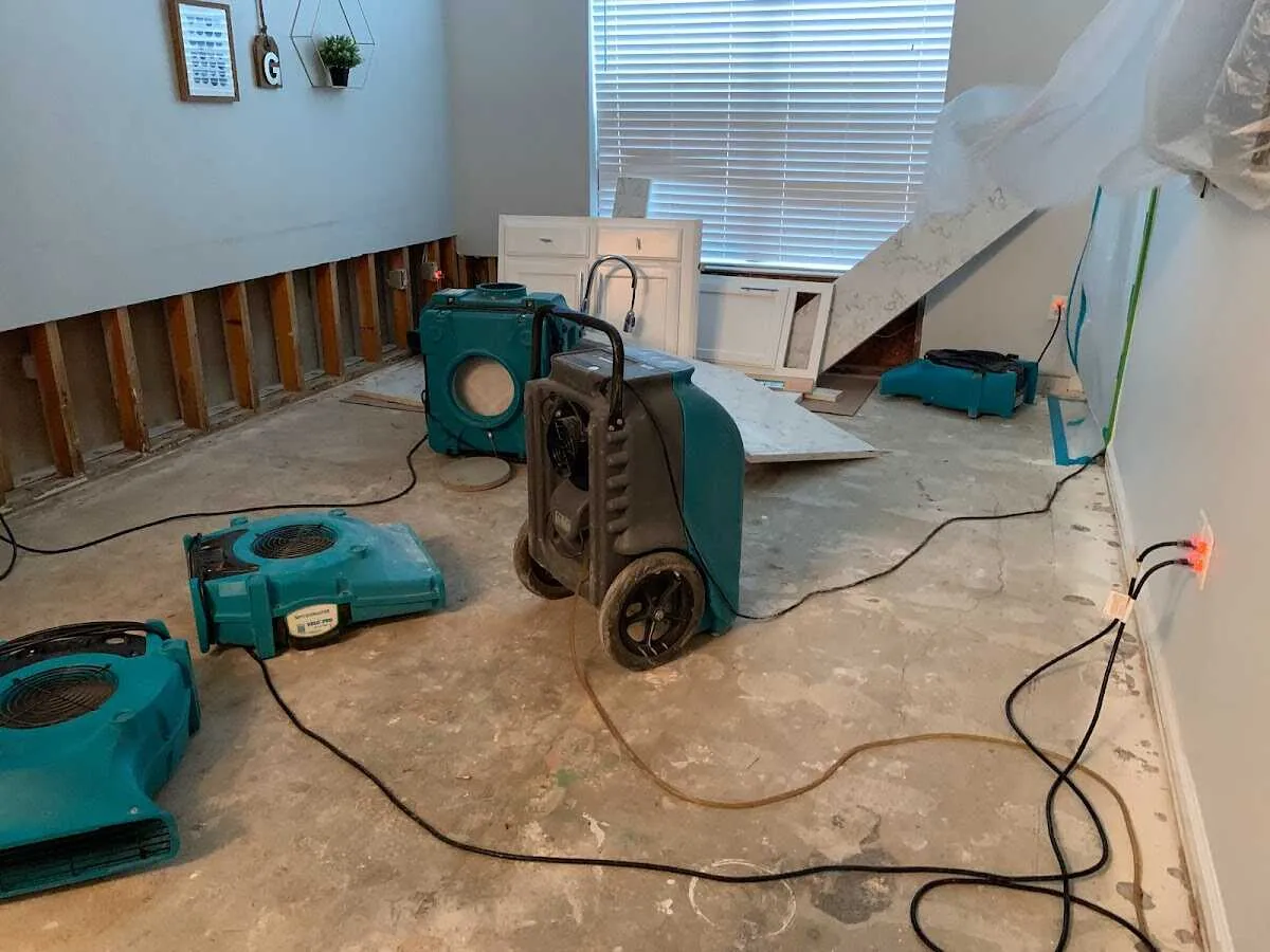 Dehumidifier in flood-cut room for Water Extraction & Removal in Janesville